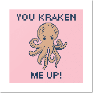 You Kraken Me Up! 8-Bit Pixel Art Giant Squid Posters and Art